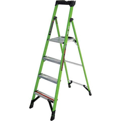 Little Giant Ladder - 4 Steps, 6' High, Type IA Rating, Fiberglass Step Ladder - 300 Lb Capacity, 22" Base Width - Benchmark Tooling