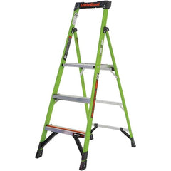 Little Giant Ladder - 3 Steps, 5' High, Type IA Rating, Fiberglass Step Ladder - 300 Lb Capacity, 20-1/2" Base Width - Benchmark Tooling