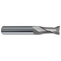 19/64 Dia. x 2-1/2 Overall Length 2-Flute Square End Solid Carbide SE End Mill-Round Shank-Center Cut-Uncoated - Benchmark Tooling