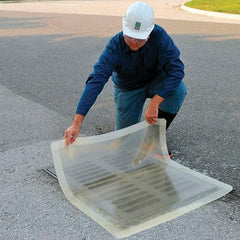 UltraTech - 3' Long x 3' Wide, Polyurethane/Mesh Drain Seal - Clear, Use for Spill Response - Benchmark Tooling