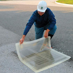 UltraTech - 1' Long x 1' Wide, Polyurethane/Mesh Drain Seal - 12" Diam, Clear, Use for Spill Response - Benchmark Tooling