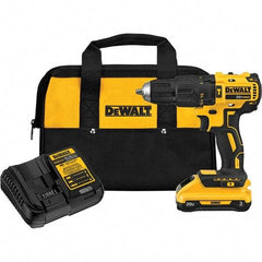 DeWALT - 20 Volt 1/2" Keyless Chuck Cordless Hammer Drill - 29750 BPM, 0 to 250 RPM - Benchmark Tooling