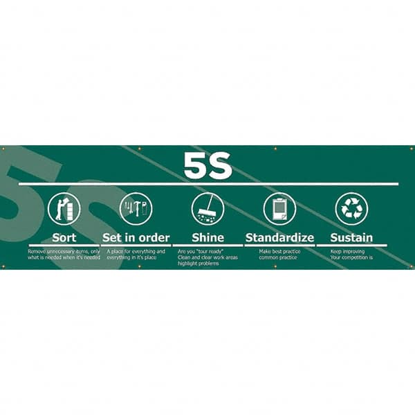 NMC - Banners Message Type: Safety Reinforcement & Motivational Legend: 5s Sort Set In Order Shine Standardize Sustain - Benchmark Tooling