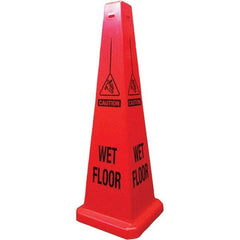 PRO-SAFE - Cone & A Frame Floor Signs Shape: Cone Type: Restroom, Janitorial & Housekeeping - Benchmark Tooling