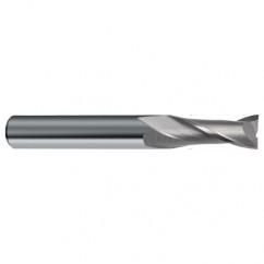 3/8 Dia. x 3 Overall Length 2-Flute Square End Solid Carbide SE End Mill-Round Shank-Center Cut-Uncoated - Benchmark Tooling