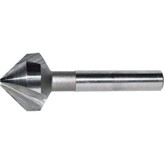 Keo - 1/2" Head Diam, 1/4" Shank Diam, 3 Flute 82° Cobalt Countersink - Bright Finish, 1-7/8" OAL, Single End, Straight Shank, Right Hand Cut - Benchmark Tooling