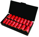 Insulated 3/8" Drive Inch & Metric Socket Set 5/16"-3/4" and 8.0mm - 19mm Sockets in Storage Box. 16 Pc Set - Benchmark Tooling