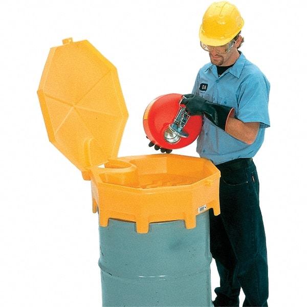 UltraTech - 11" High x 29" Diam, Polyethylene, Funnel with Cover - 5 Gal Drum/Pail Capacity - Benchmark Tooling