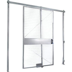 Folding Guard - 6' Wide x 8' High, Sliding Door for Temporary Structures - Welded Wire - Benchmark Tooling