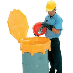 UltraTech - 7" High x 29" Diam, Polyethylene, Manual Closing Funnel Cover - Benchmark Tooling