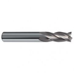 7/16 Dia. x 4-1/2 Overall Length 4-Flute Square End Solid Carbide SE End Mill-Round Shank-Center Cut-Uncoated - Benchmark Tooling