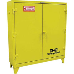 Strong Hold - Safety Cabinets   Hazardous Chemical Type: Flammable and Combustible Liquids    Color: Safety Yellow - Benchmark Tooling