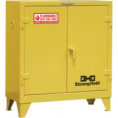 Strong Hold - Safety Cabinets   Hazardous Chemical Type: Flammable and Combustible Liquids    Color: Safety Yellow - Benchmark Tooling