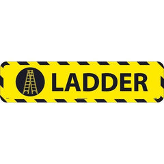 NMC - Ladder, Anti-Skid Pressure-Sensitive Vinyl Floor Sign - Rectangle, Black on Yellow, Adhesive Backed, For Restroom, Janitorial & Housekeeping - Benchmark Tooling