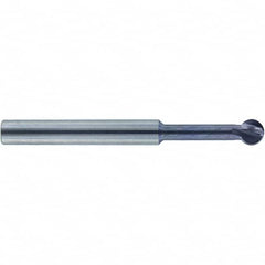 Accupro - 1/4" Diam, 0.213" LOC, 4 Flute Solid Carbide Ball End Mill - nACo Finish, Single End, 2-1/2" OAL, 1/4" Shank Diam, Undercutting - Benchmark Tooling