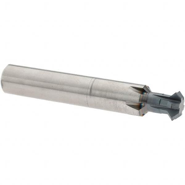 Accupro - 1/2° 1/2" Cut Diam, 0.187" Cut Width, 1/2" Shank, Solid Carbide Double-Angle Cutter - Benchmark Tooling