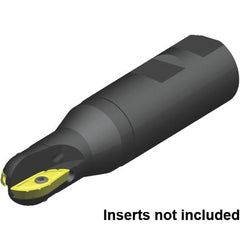 Kennametal - 32mm Cut Diam, 32mm Max Depth of Cut, 32mm Shank Diam, 160mm OAL, Indexable Ball Nose End Mill - 100mm Head Length, Weldon Shank, 5505VX Toolholder, XPNT32320612RF Insert - Benchmark Tooling
