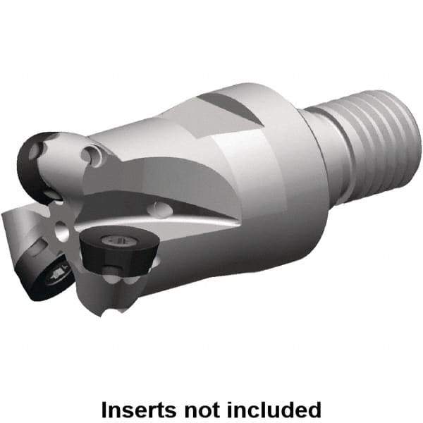 Kennametal - 22mm Cutting Diam, 29mm Shank Diam, 5mm Max Depth of Cut, Modular Connection Indexable Copy End Mill - 3 Inserts, RP.. 10T3M0.. Insert, 7713 Toolholder, Steel, Through Coolant - Benchmark Tooling