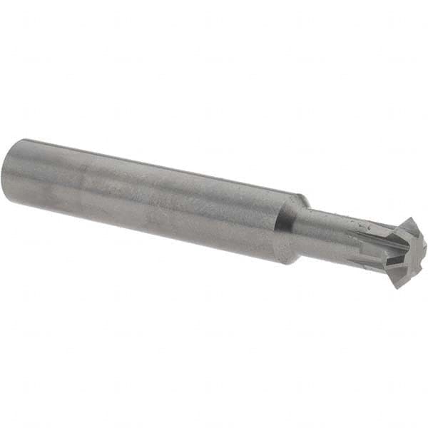 Accupro - 3/8° 3/8" Cut Diam, 1/8" Cut Width, 3/8" Shank, Solid Carbide Double-Angle Cutter - Benchmark Tooling