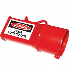 NMC - Plastic Socket Lockout - 220/240 Volt, 1 Padlock, 1 Circuit, English - Benchmark Tooling