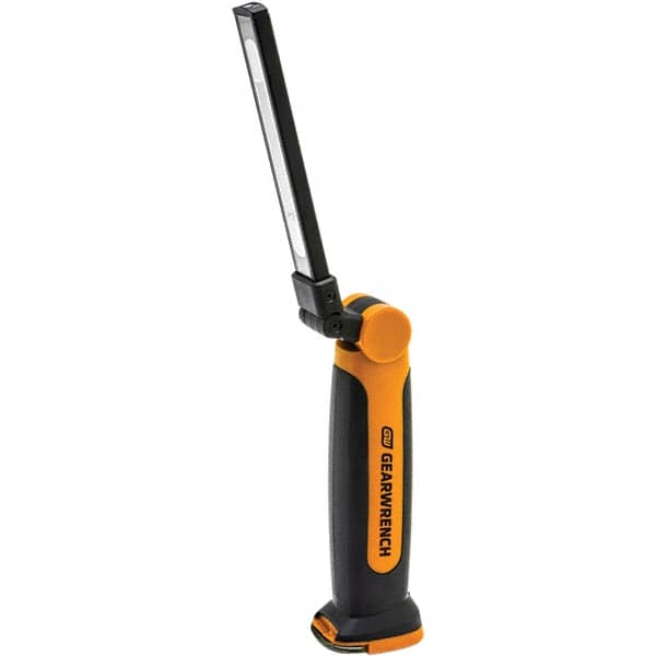 GearWrench - 3.7 Volts, 500 Lumens, Cordless Work Light - Black & Orange, 3 hr on High Setting, 6 hr on Low Setting Run Time - Benchmark Tooling