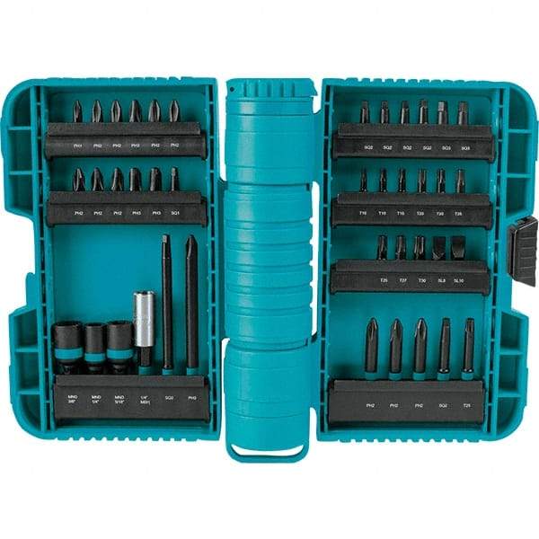 Makita - Power Bit, Insert Bit & Nut Driver Set - 1/4 to 3/8" Hex, #2, 1/4", 3/8" Drive, Phillips, Slotted, Torx, Square Point - Benchmark Tooling