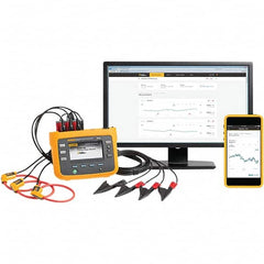 Fluke - 3 Phase, 1,000 VAC, 0.01 to 1,500 Amp Capability, 42.5 to 69 Hz Calibration, LCD Display Power Meter - 1 Current Accuracy, 0.1 Voltage Accuracy - Benchmark Tooling