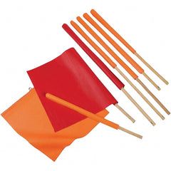 PRO-SAFE - 1 100-Piece 16 x 18" Red-Orange Vinyl Flags - Benchmark Tooling