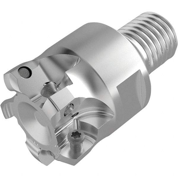 Seco - 28.9mm Cut Diam, 1.9mm Max Depth, M16 16mm Shank Diam, Modular Connection Indexable High-Feed End Mill - Screw Holding Method, LPKT09 Insert, R217.21 Toolholder, Through Coolant - Benchmark Tooling