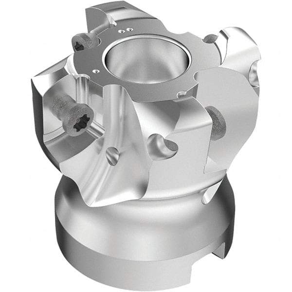Seco - 4 Inserts, 27.5mm Cutter Diam, 1.8mm Max Depth of Cut, Indexable High-Feed Face Mill - 16mm Arbor Hole Diam, 0.3307" Keyway Width, 40mm High, R220.21-LP09 Toolholder, LPKT09 Inserts, Series High Feed - Benchmark Tooling