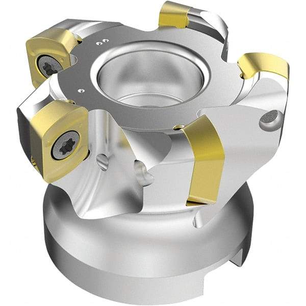 Seco - 5 Inserts, 37mm Cutter Diam, 1.8mm Max Depth of Cut, Indexable High-Feed Face Mill - 22mm Arbor Hole Diam, 0.4094" Keyway Width, 40mm High, R220.21-LP09 Toolholder, LPKT09 Inserts, Series High Feed - Benchmark Tooling