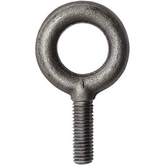 Campbell - 500 Lb Capacity, Forged Steel, 1/4-20 Thread, Fixed Lifting Eye Bolt - Fully Threaded, 1" Shank, 1" Thread Length, No Shoulder - Benchmark Tooling