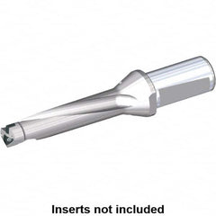 Kennametal - 192mm Max Drill Depth, 4xD, 49mm Diam, Indexable Insert Drill - 2 Inserts, 40mm Shank Diam, Whistle Notch Shank - Benchmark Tooling