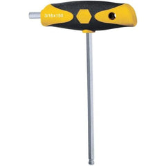 Wiha - 3/16" Hex, T-Handle Cushion Grip, Ball End Hex Key - 6-7/8" OAL, Dual Composite, Inch System of Measurement - Benchmark Tooling