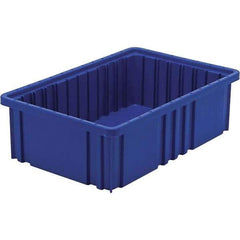 Quantum Storage - 40 Lb Load Capacity Blue Polypropylene Dividable Container - Stacking, 5" Long x 10.9" Wide x 16-1/2" High - Benchmark Tooling