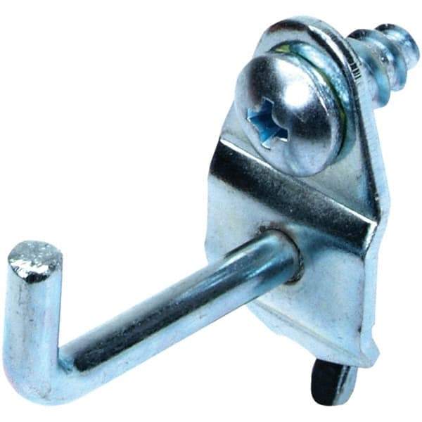 NMC - 1-1/8" Long Pegboard Hook - 1-1/8" Projection, 90° Bend, Steel - Benchmark Tooling