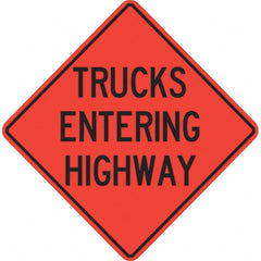 PRO-SAFE - "Trucks Entering Highway," 36" Wide x 36" High Vinyl Traffic Control Sign - Benchmark Tooling