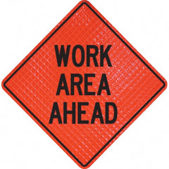 PRO-SAFE - "Work Area Ahead," 36" Wide x 36" High Vinyl Traffic Control Sign - Benchmark Tooling