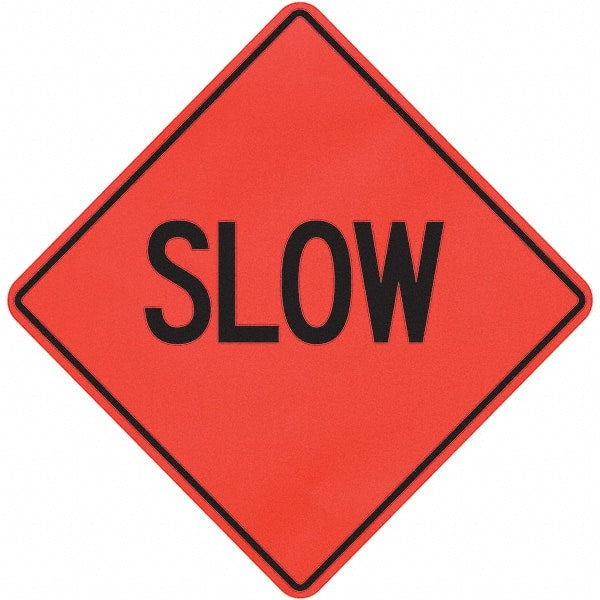 PRO-SAFE - "Slow," 36" Wide x 36" High Vinyl Traffic Control Sign - Benchmark Tooling