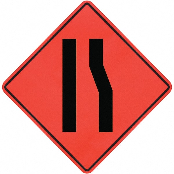 PRO-SAFE - Lanes Merging Left, 36" Wide x 36" High Vinyl Traffic Control Sign - Benchmark Tooling