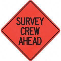 PRO-SAFE - "Survey Crew Ahead," 36" Wide x 36" High Vinyl Traffic Control Sign - Benchmark Tooling