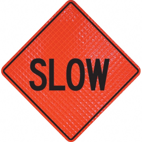 PRO-SAFE - "Slow," 48" Wide x 48" High Vinyl Traffic Control Sign - Benchmark Tooling