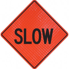 PRO-SAFE - "Slow," 48" Wide x 48" High Vinyl Traffic Control Sign - Benchmark Tooling