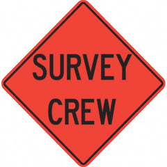 PRO-SAFE - "Survey Crew," 36" Wide x 36" High Vinyl Traffic Control Sign - Benchmark Tooling