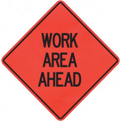 PRO-SAFE - "Work Area Ahead," 36" Wide x 36" High Vinyl Traffic Control Sign - Benchmark Tooling