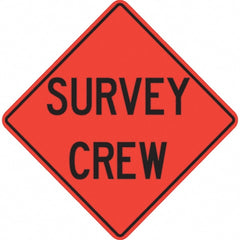 PRO-SAFE - "Survey Crew," 48" Wide x 48" High Vinyl Traffic Control Sign - Benchmark Tooling