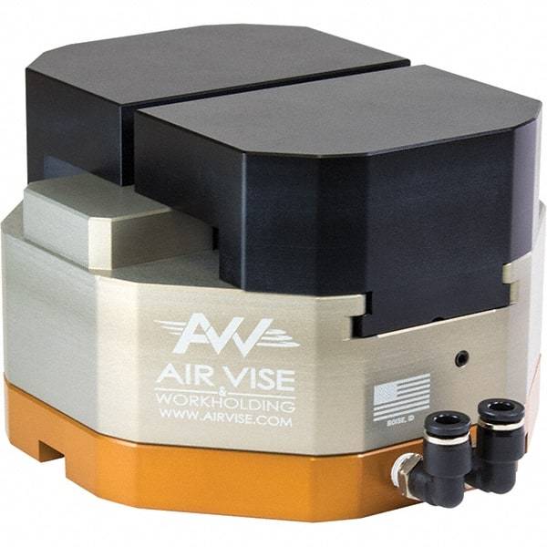 Air Vise Workholding - 4" Wide x 15/16" High x 2-7/8" Thick, Flat/No Step Vise Jaw - Soft, Aluminum, Fixed Jaw, Compatible with AV-R-4 Vises - Benchmark Tooling