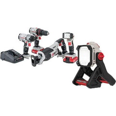 Porter-Cable - 20 Volt Cordless Tool Combination Kit - Includes Drill/Driver, Reciprocating Saw, Impact Driver & Flashlight, Lithium-Ion Battery Included - Benchmark Tooling