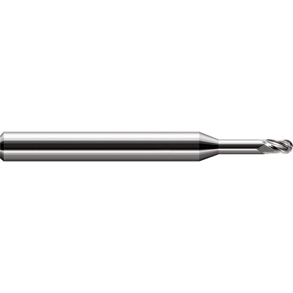 Harvey Tool - Ball End Mills; Mill Diameter (Decimal Inch): 0.0260 ; Number of Flutes: 3 ; Length of Cut (mm): 1.0000 ; Length of Cut (Decimal Inch): 0.0390 ; Material: Solid Carbide ; Overall Length (Inch): 2-1/2 - Exact Industrial Supply