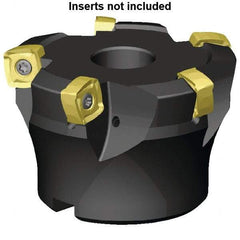 Kennametal - 6 Inserts, 100mm Cutter Diam, 2.5mm Max Depth of Cut, Indexable High-Feed Face Mill - 32mm Arbor Hole Diam, 50mm High, 7793VXO12 Toolholder, XO..1205.. Inserts, Series 7793 - Benchmark Tooling